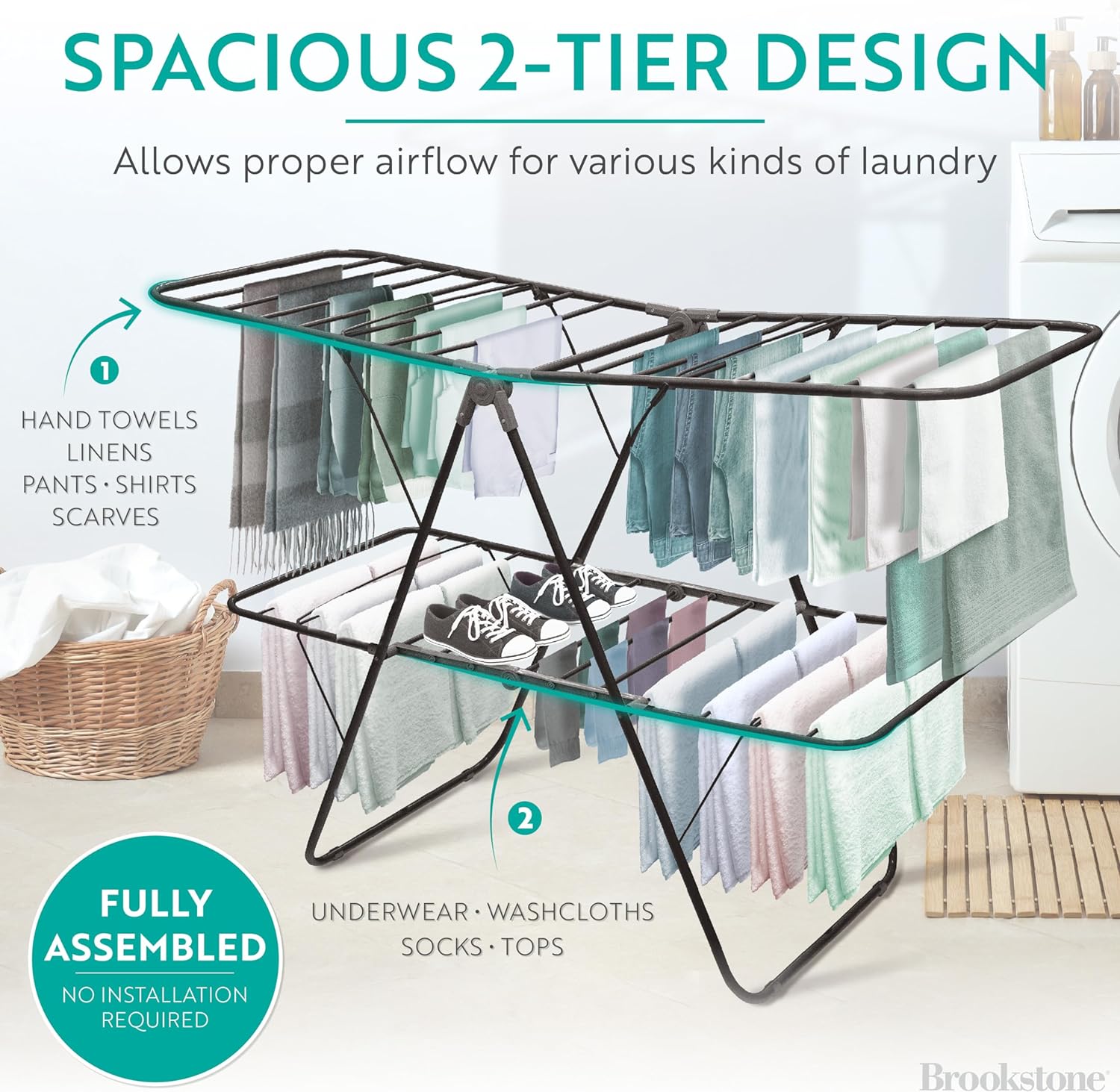 2 tier clothes online drying rack